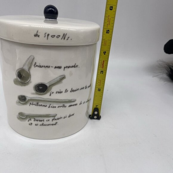 HTF Rae Dunn Magenta French Sketchbook Spoons Ceramic Canister Lid EUC Rare - Picture 6 of 7
